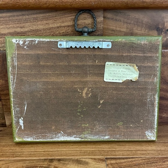 Roberta Mcdowell Original Plaque Design & Hand Painted Frog Wood 1970 Art. - Picture 3 of 8